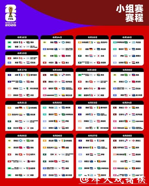 2026年世界杯直播赛程时间表